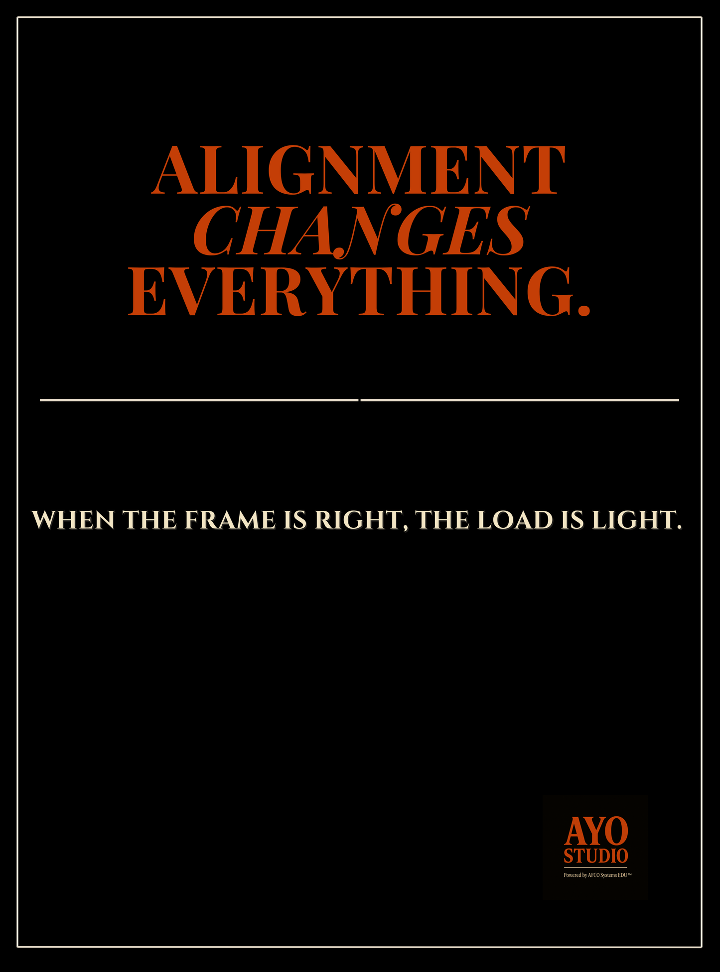 ALIGNMENT CHANGES EVERYTHING™ Digital Poster(AYO Exec Studio)
